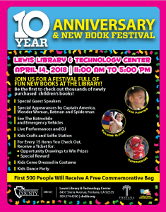 10 Year Anniversary & New Book Festival flyer